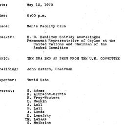 Minutes, 1970-03-12. The Pr...