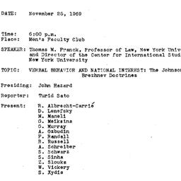 Minutes, 1969-11-25. The Pr...