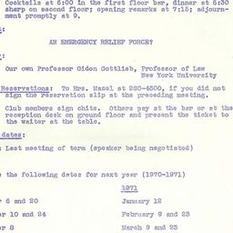 Announcements, 1970-04-28. ...