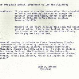 Announcements, 1970-01-13. ...