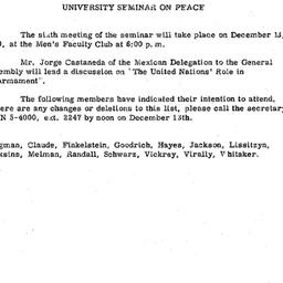 Announcements, 1960-12-08. ...
