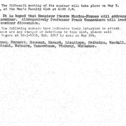Announcements, 1961-05-03. ...
