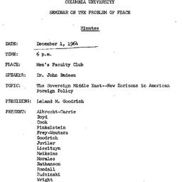 Minutes, 1964-12-01. The Pr...