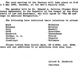 Announcements, 1965-05-04. ...