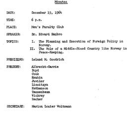 Minutes, 1964-12-15. The Pr...