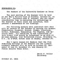 Minutes, 1955-10-11. The Pr...