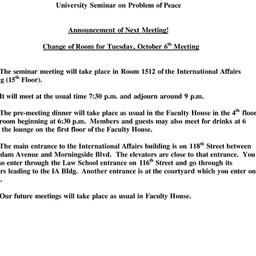 Announcements, 1998-10-06. ...