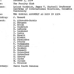 Minutes, 1974-10-01. The Pr...