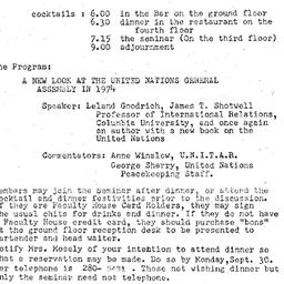 Announcements, 1974-09-15. ...