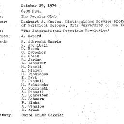 Minutes, 1974-10-29. The Pr...
