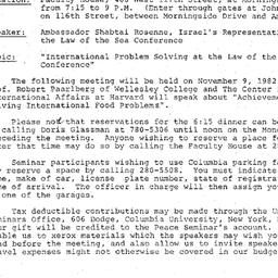 Announcements, 1982-10-19. ...