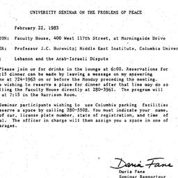 Announcements, 1983-02-22. ...