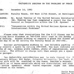 Announcements, 1982-12-14. ...