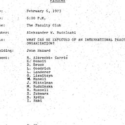 Minutes, 1973-02-06. The Pr...