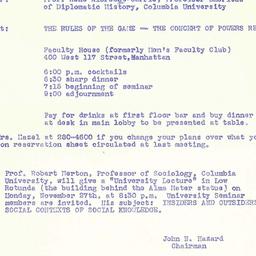 Announcements, 1972-11-28. ...