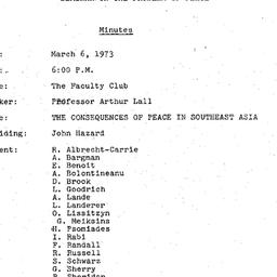 Minutes, 1973-03-06. The Pr...