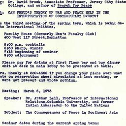 Announcements, 1973-02-20. ...
