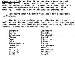 Announcements, 1968-01-09. ...