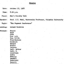 Minutes, 1967-10-17. The Pr...