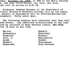 Announcements, 1967-11-14. ...