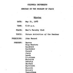 Minutes, 1968-05-21. The Pr...