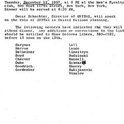 Announcements, 1967-12-12. ...