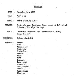 Minutes, 1967-11-14. The Pr...