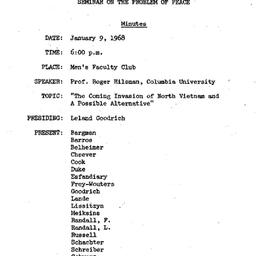 Minutes, 1968-01-09. The Pr...