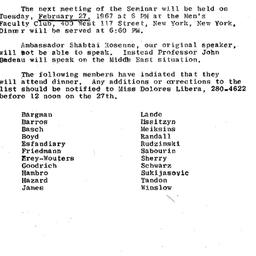 Announcements, 1968-02-27. ...
