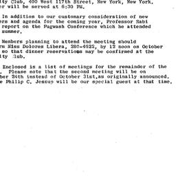 Announcements, 1967-10-17. ...
