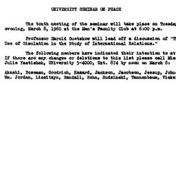 Announcements, 1960-02-23. ...