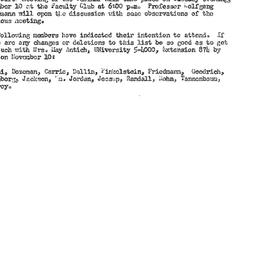 Announcements, 1959-10-20. ...