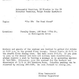 Announcements, 1985-11-12. ...