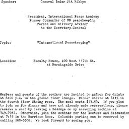 Announcements, 1985-12-10. ...