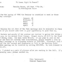 Announcements, 1986-01-28. ...