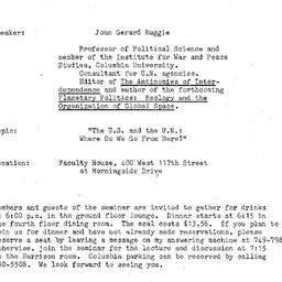 Announcements, 1985-10-22. ...