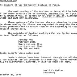 Announcements, 1957-12-26. ...