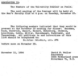 Minutes, 1954-11-09. The Pr...