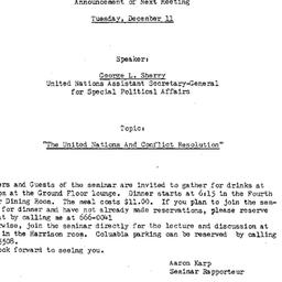 Announcements, 1984-12-11. ...