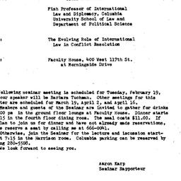 Announcements, 1985-01-22. ...