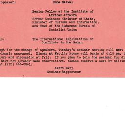 Announcements, 1985-04-02. ...