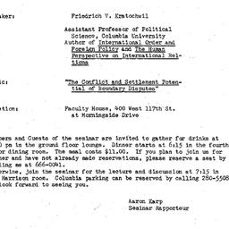Announcements, 1984-11-13. ...