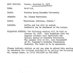 Announcements, 1975-12-08. ...