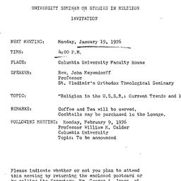Announcements, 1976-01-19. ...