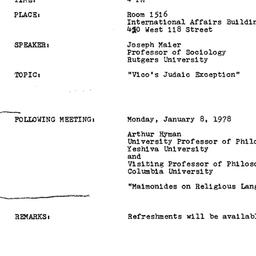 Announcements, 1978-12-11. ...