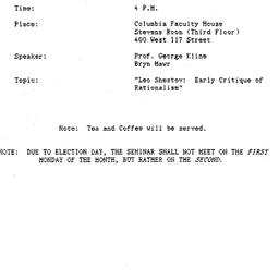 Announcements, 1989-11-13. ...