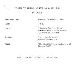 Announcements, 1989-12-04. ...