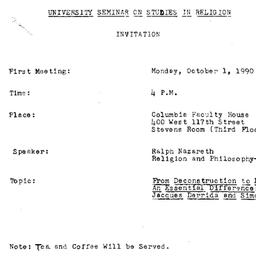 Announcements, 1990-10-01. ...