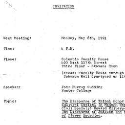 Announcements, 1991-05-06. ...