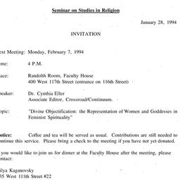 Announcements, 1994-02-07. ...
